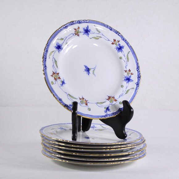 Vintage SET of 7 Royal Crown Derby cake plates, salad plates 1921 - 1940 white - Picture 1 of 10